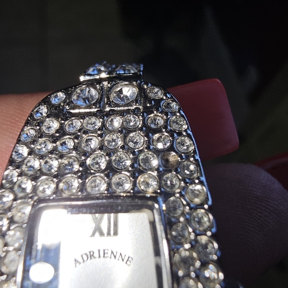 Real Collectibles by Adrienne Silver Crystal Watch And Matching Tennis Bracelet - Picture 4 of 4